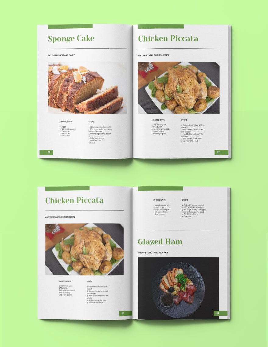 Simple Online Cookbook Template