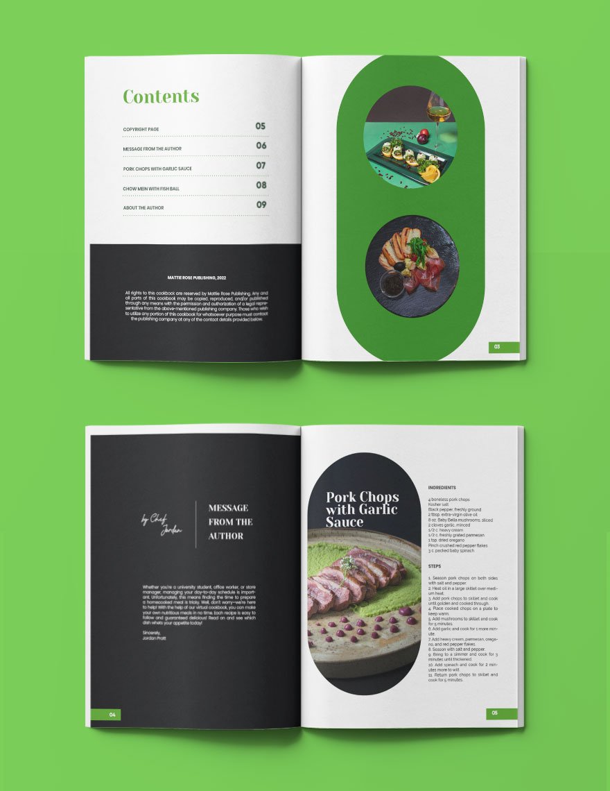 Digital Recipe Cookbook Template Format