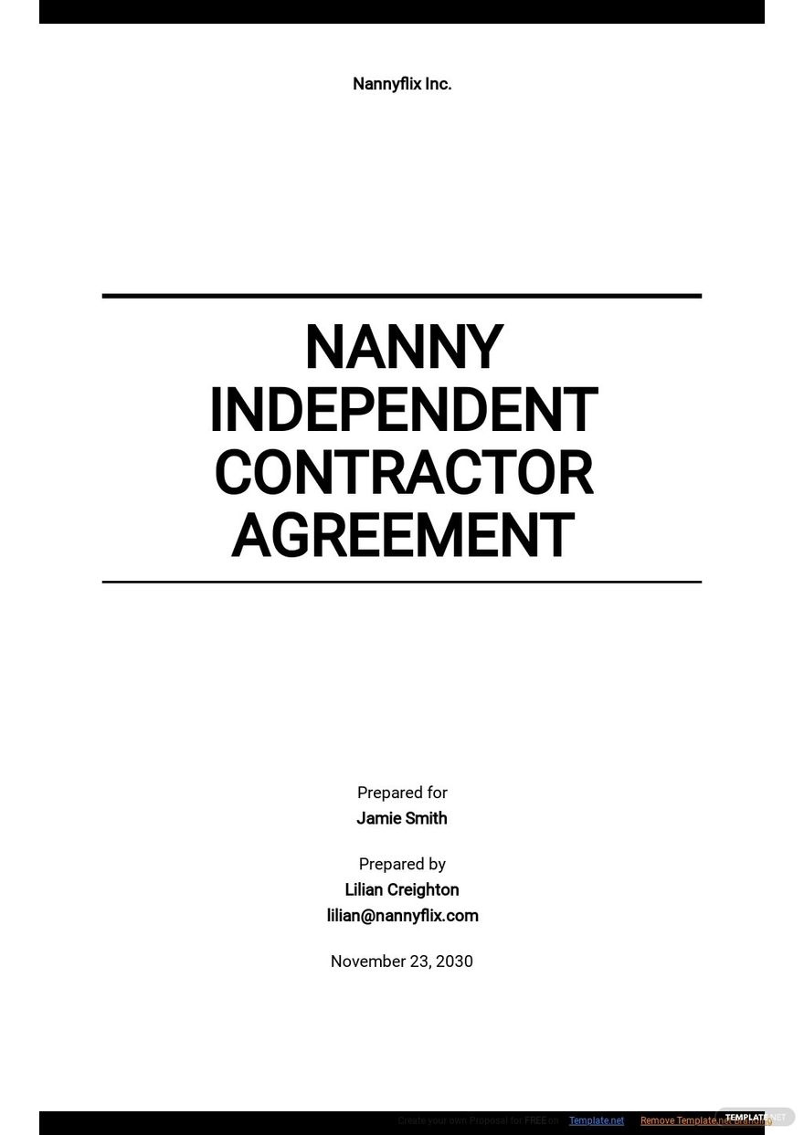 Nanny Agreement Contract 
