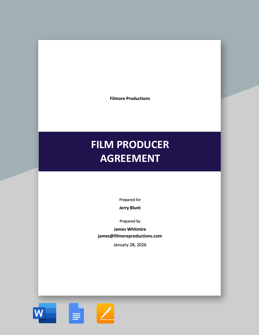 Film Producer Agreement Template in Word, Google Docs, Apple Pages