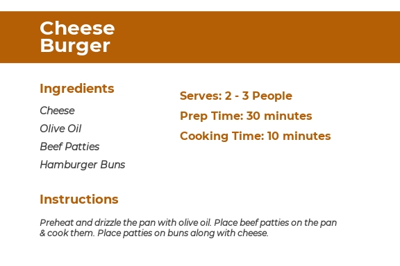 Kitchen Recipe Card Template in Illustrator, Word, PSD | Template.net