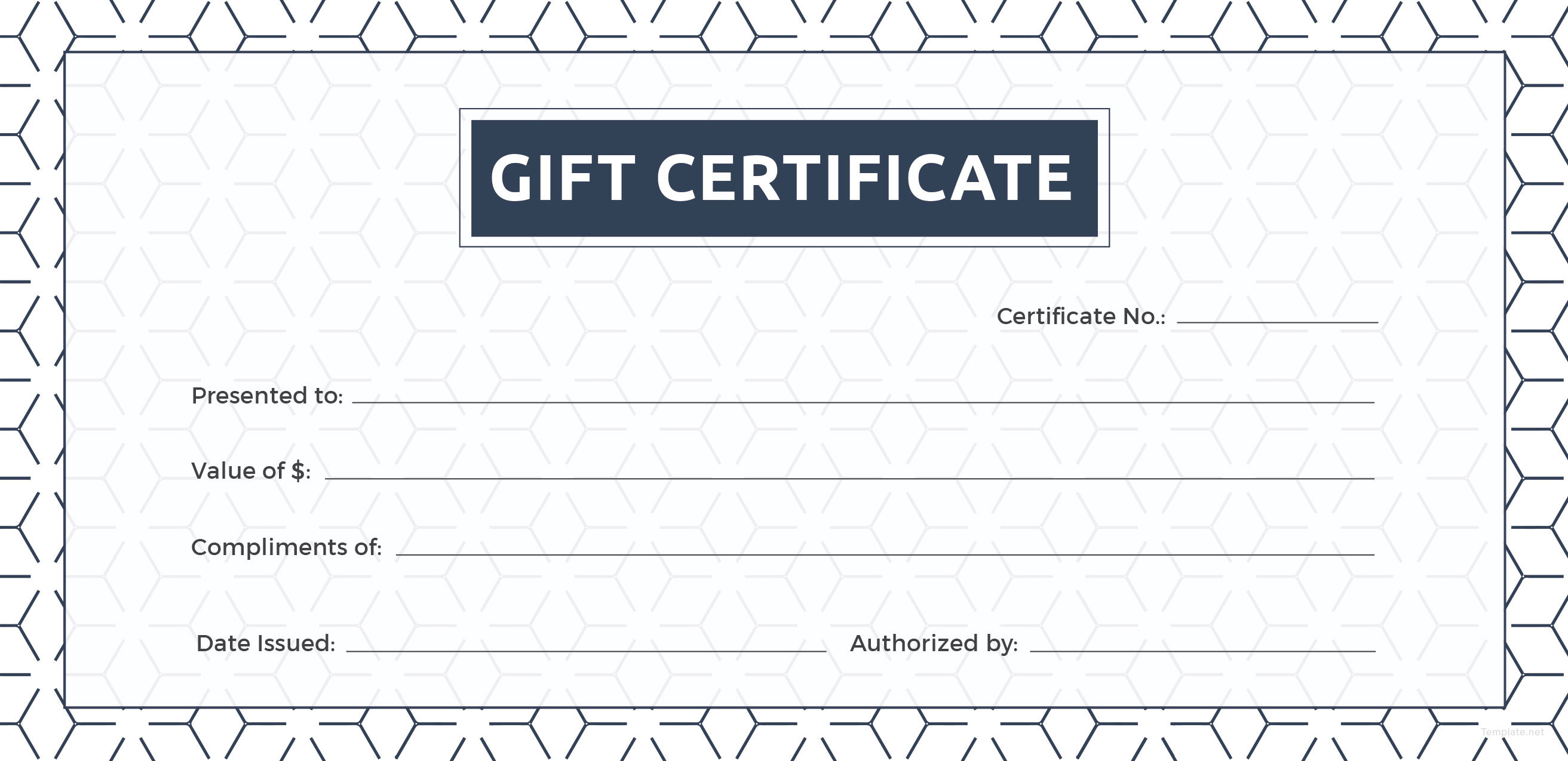 Free Blank Gift Certificate Template In Adobe Illustrator Microsoft 