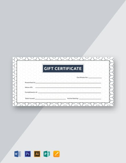 free blank gift certificate template word