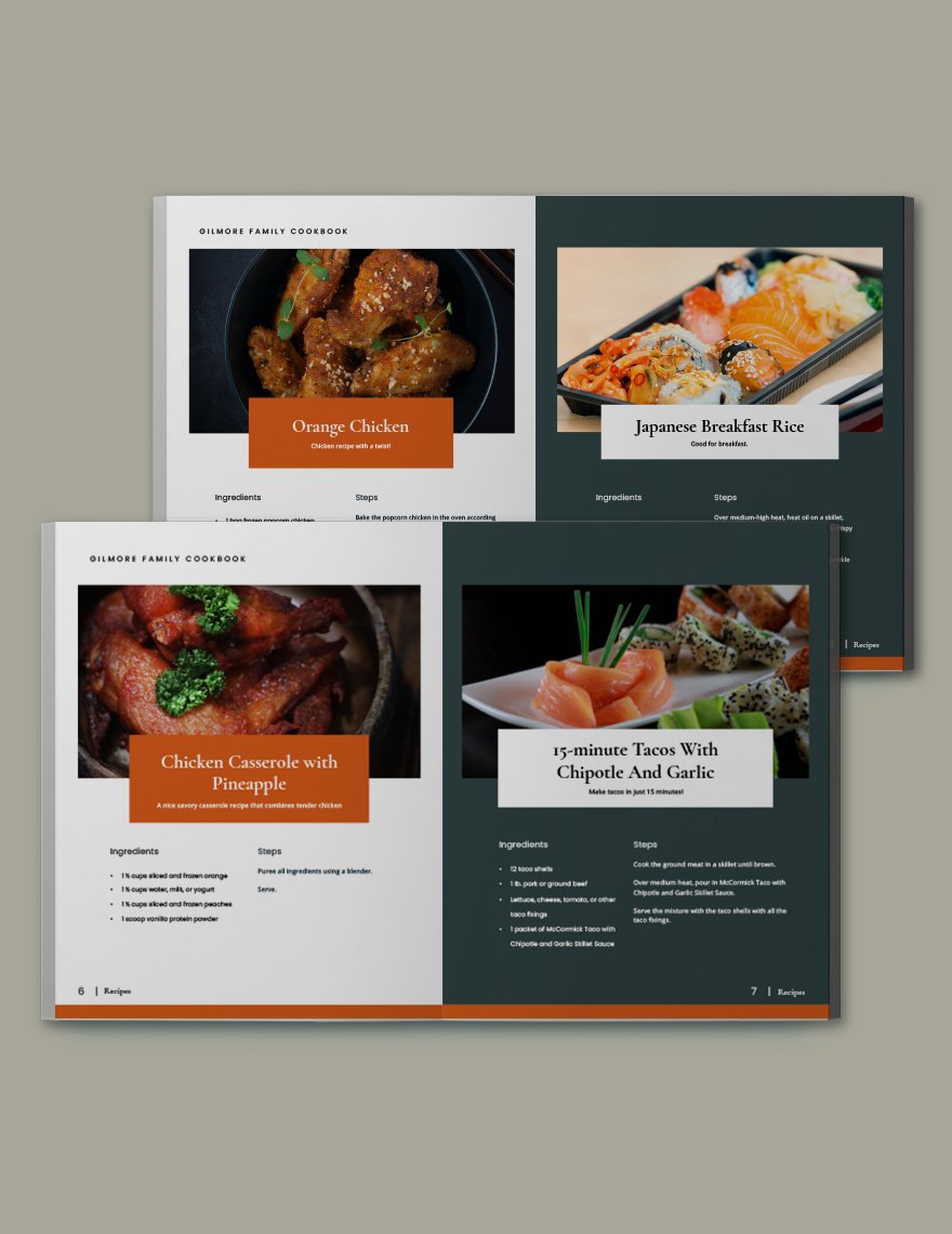 Editable Creative Online Cookbook Template