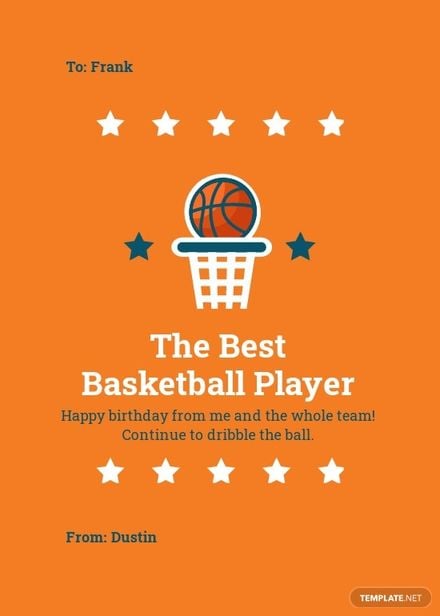 Basketball Birthday Card Template
