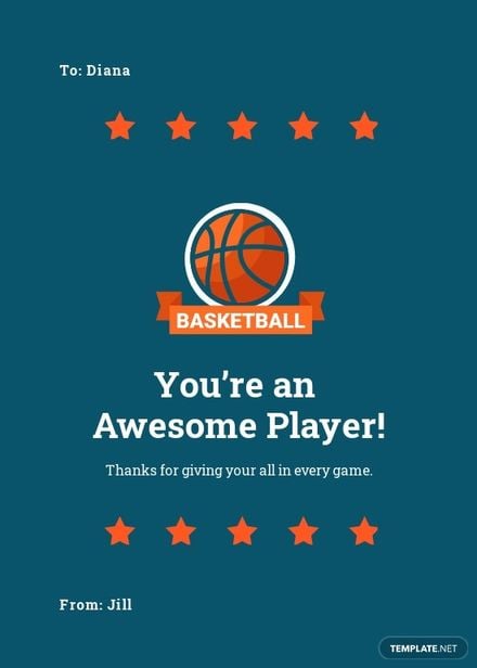 Simple Basketball Card Template in Word, Google Docs, Illustrator, PSD, Publisher