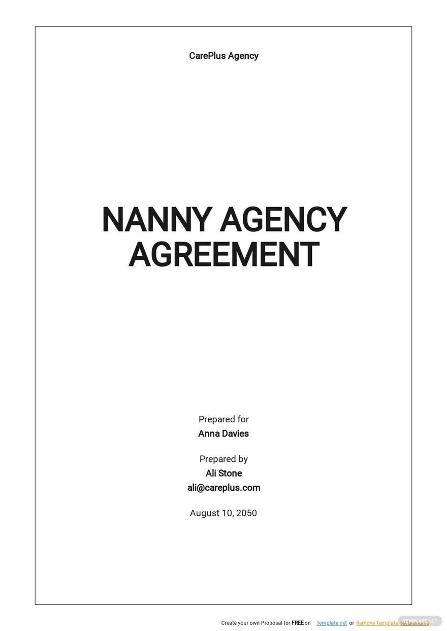 Nanny Agreement Contract Template Free PDF Google Docs Word Apple Pages PDF Template