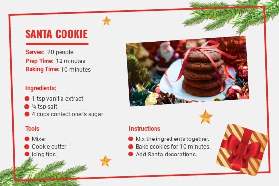 Santa Cookie Recipe Card Template 1.jpe