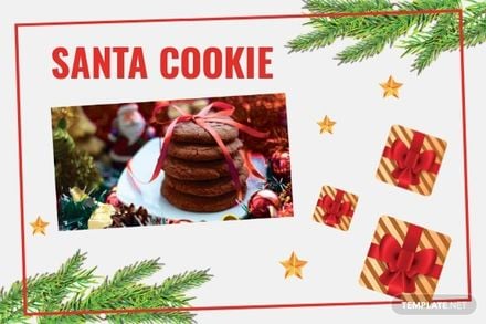 Santa Cookie Recipe Card Template in Illustrator, PSD