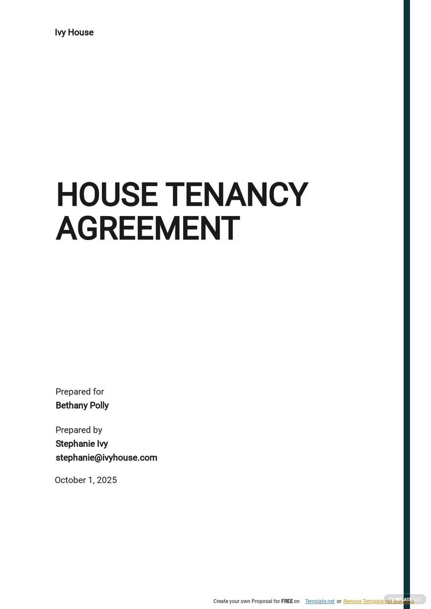 Editable Tenancy Agreement Form Template