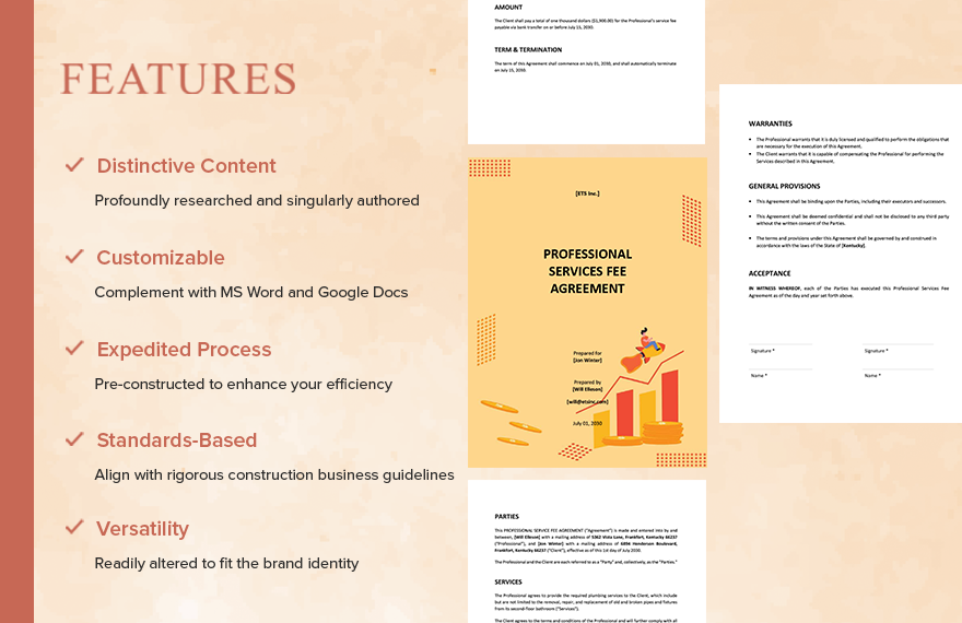 Professional Services Fee Agreement Template