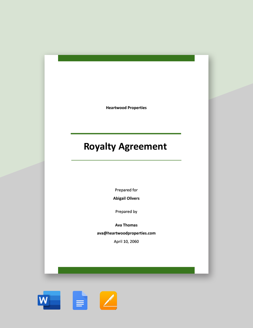 Royalty Agreement Template 
