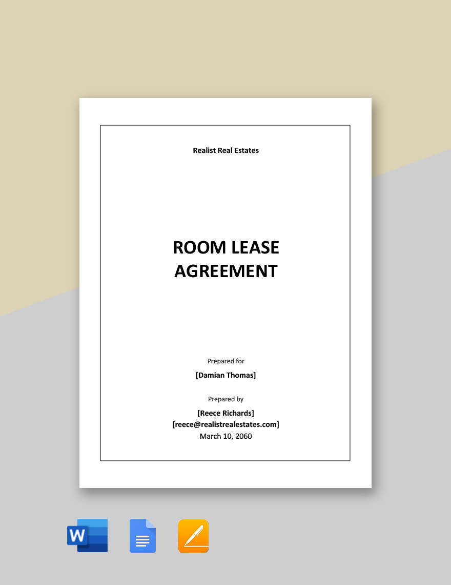 Simple Room Lease Agreement Template