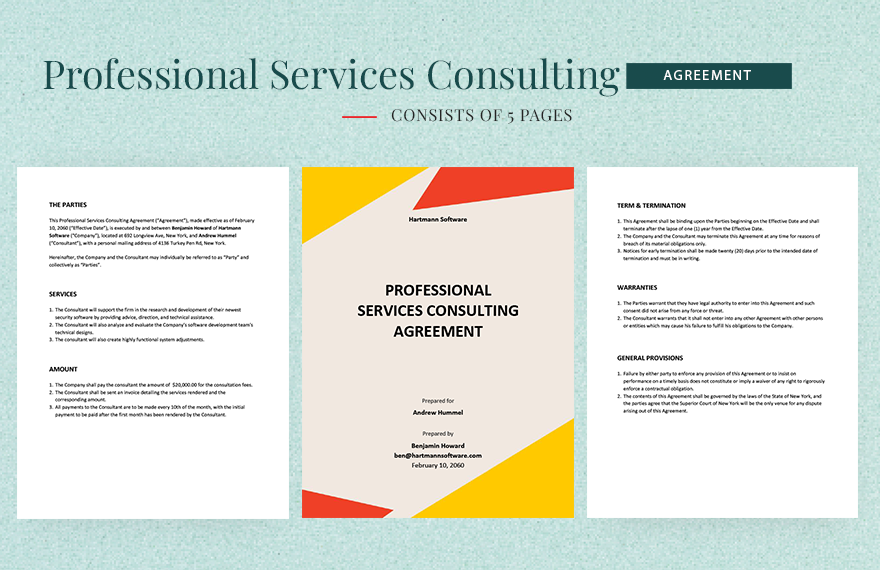 Professional Services Consulting Agreement Template