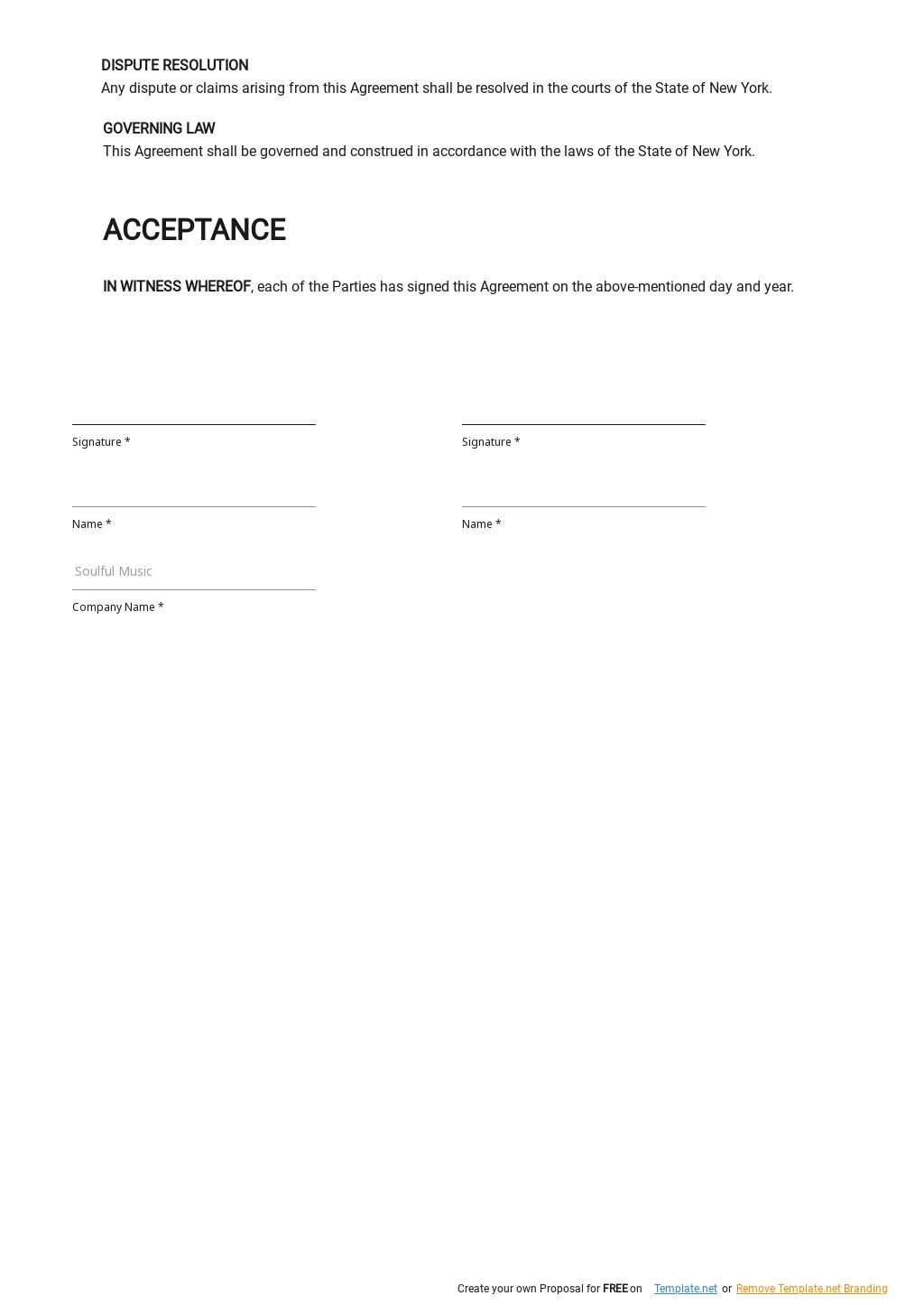 FREE Music Producer Agreement Template