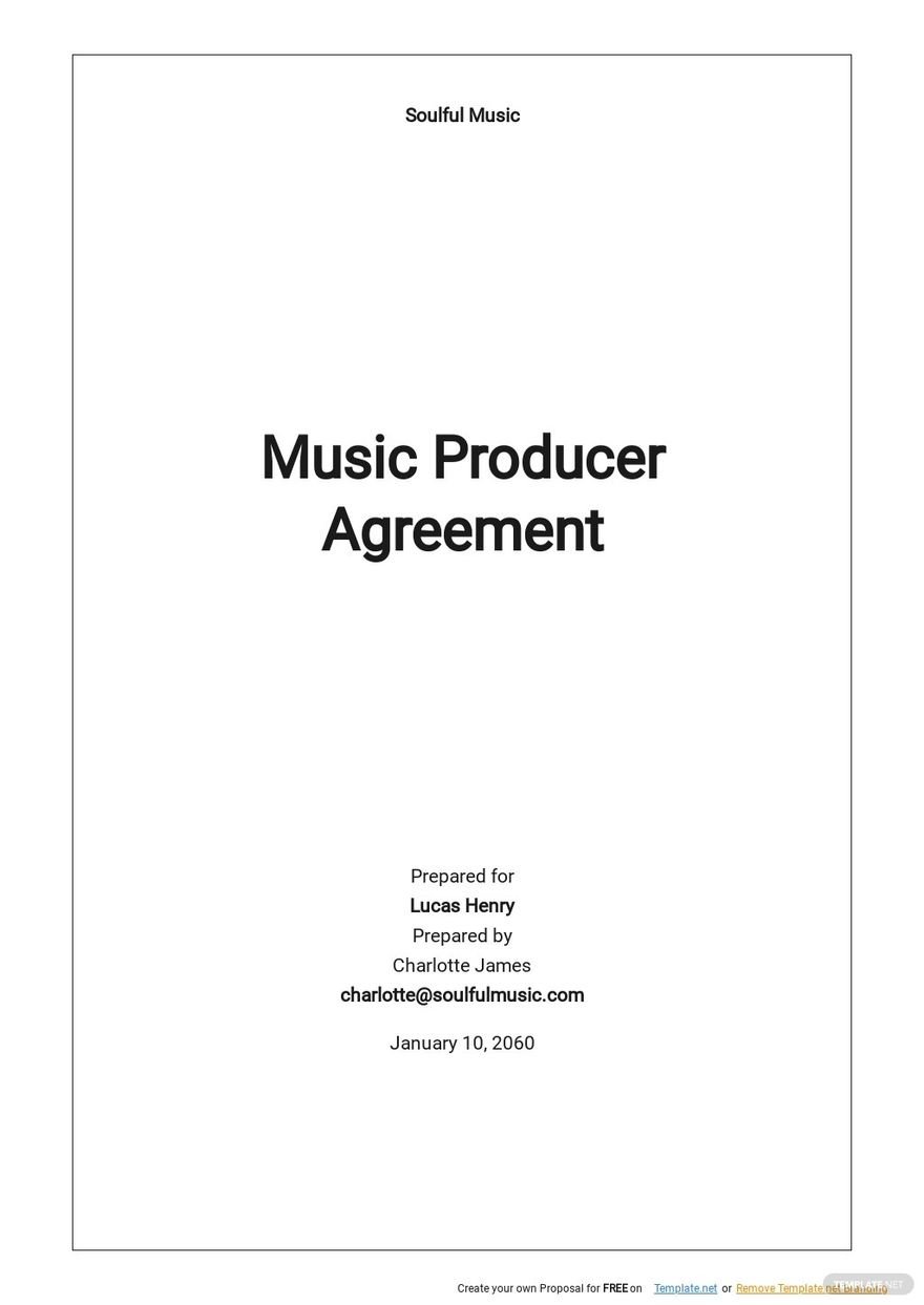 Music Producer Contract Template