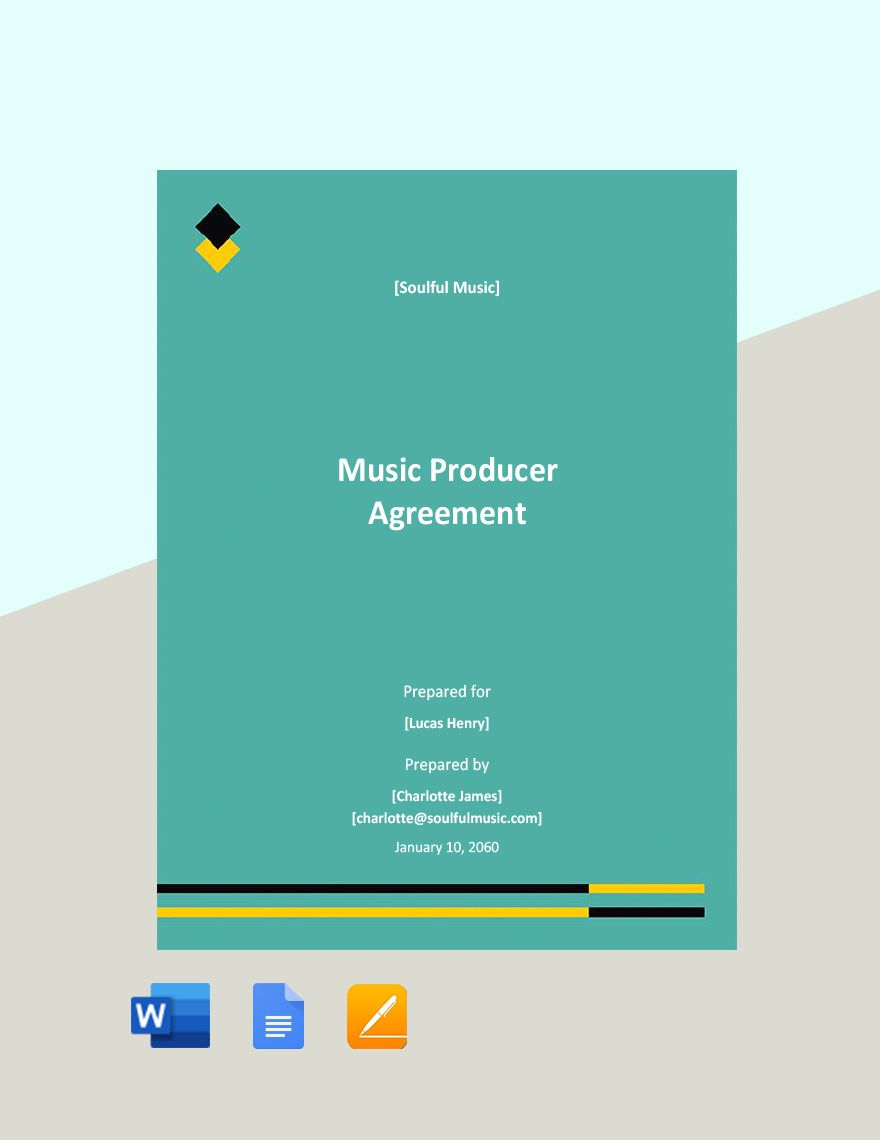 Music Producer Agreement Template  in Word, Google Docs, Apple Pages