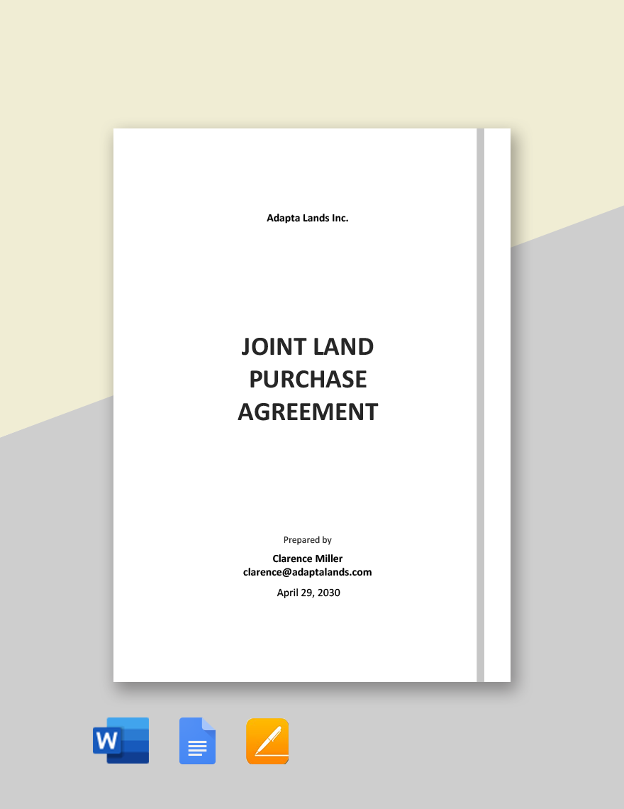 Joint Land Purchase Agreement Template
