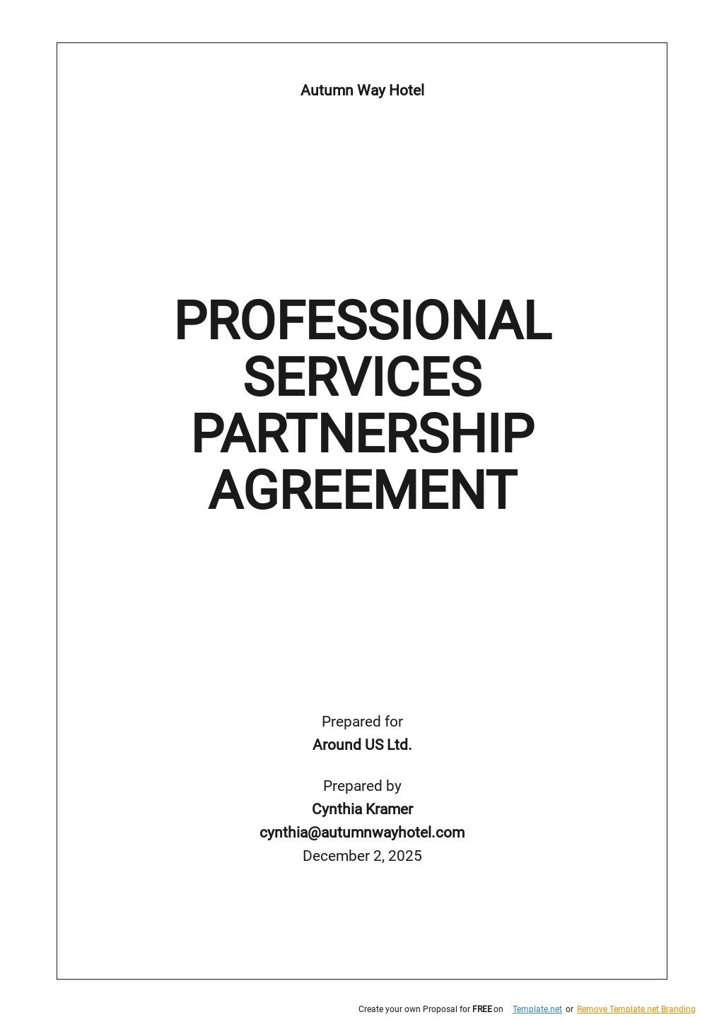 Professional Services Partnership Agreement Template Google Docs