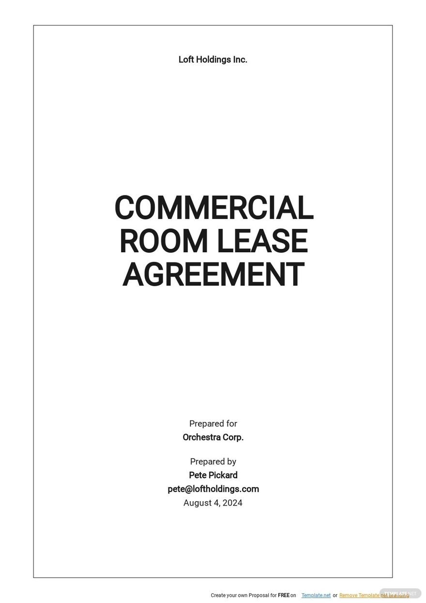 Commercial Room Lease Agreement Template