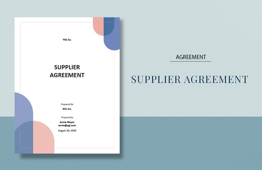 Supplier Agreement Template in Word, Google Docs, Apple Pages
