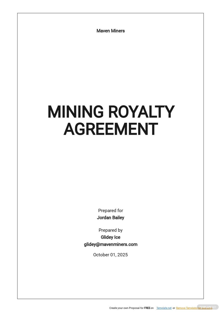 Mining Royalty Agreement Template Google Docs Word Apple Pages 