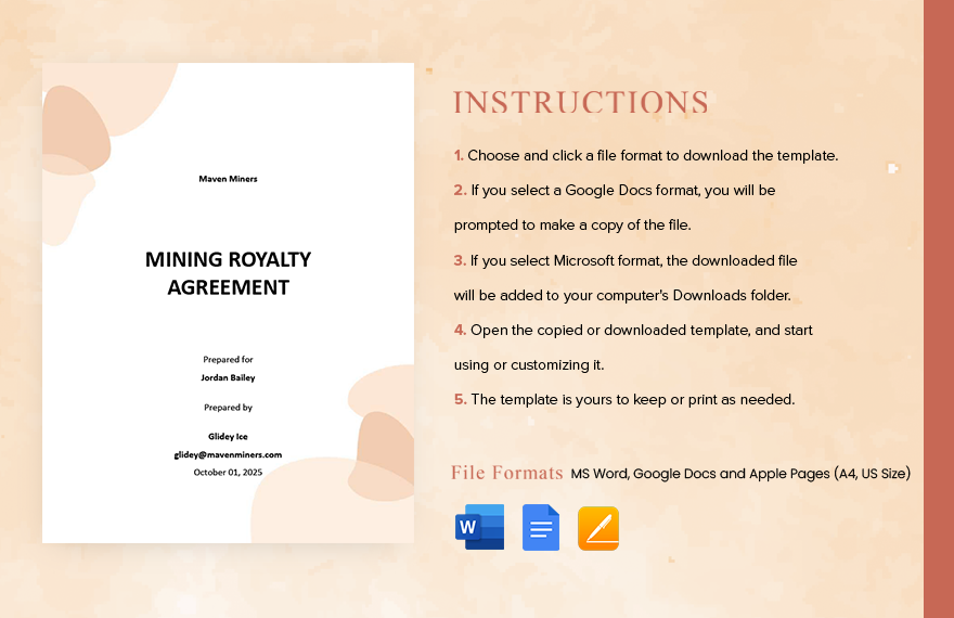 Mining Royalty Agreement Template