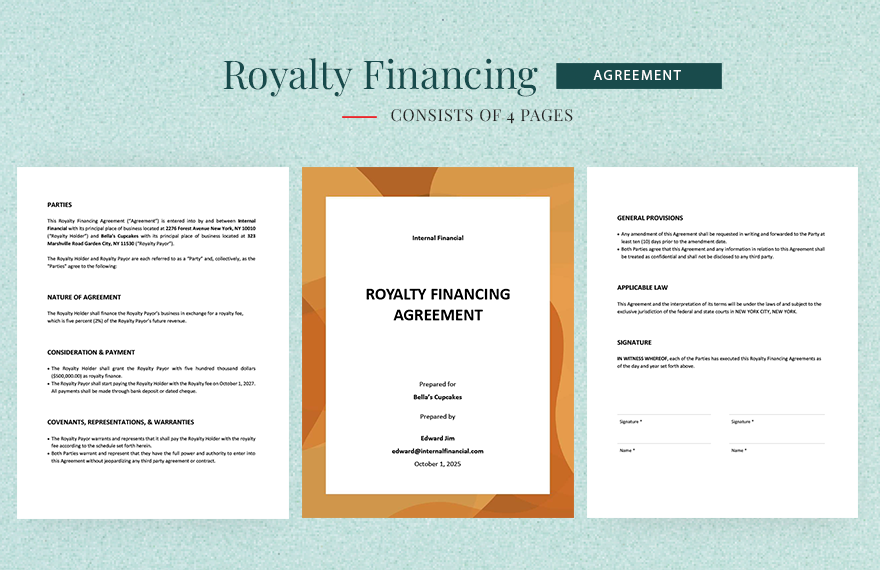 FREE Royalty Agreement Pages Template Download Template