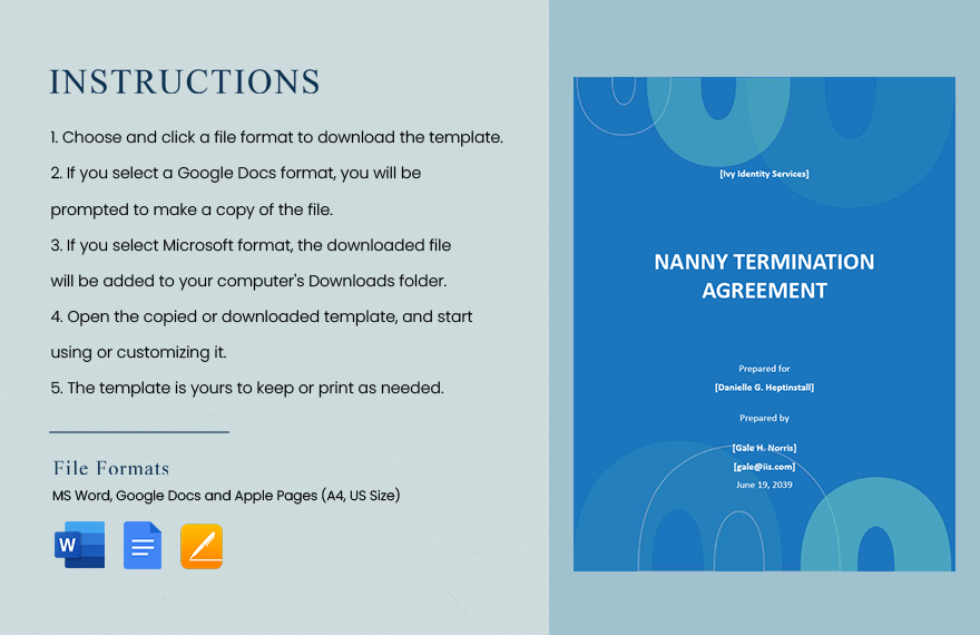 Nanny Termination Agreement Template