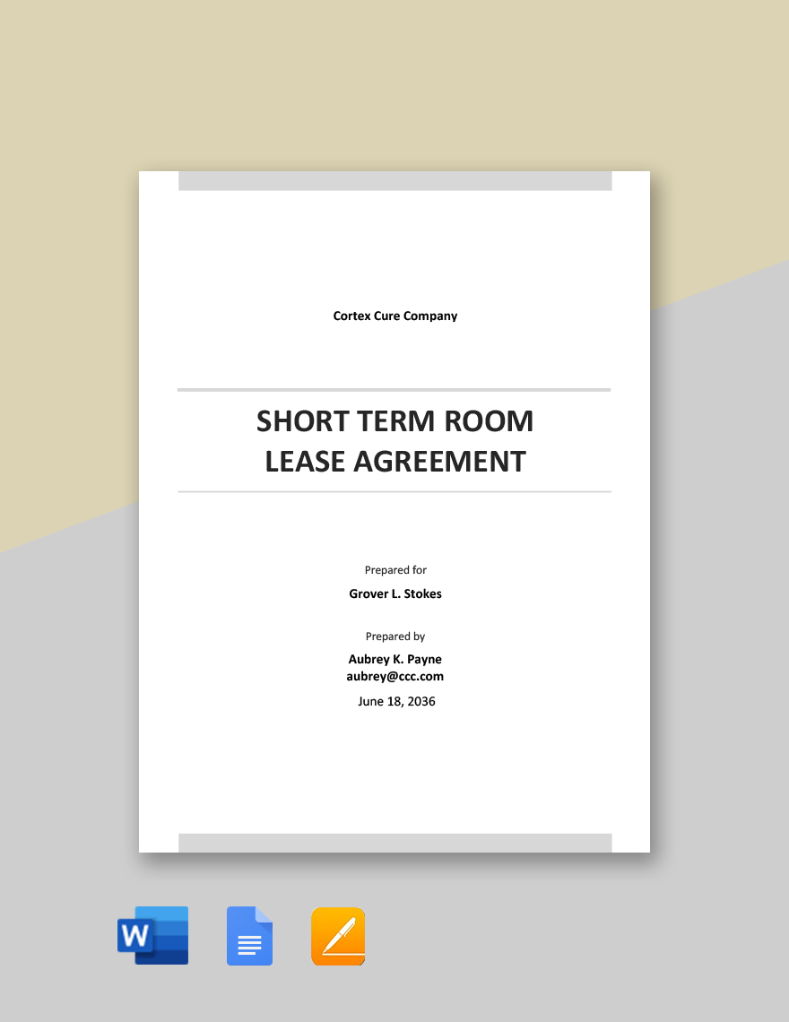 short-term-room-lease-agreement