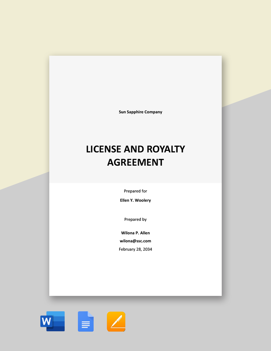 License and Royalty Agreement Template