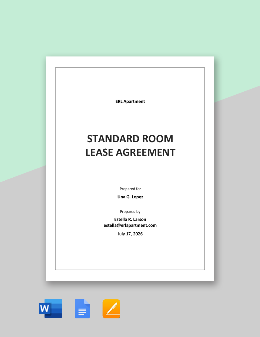 Standard Room Lease Agreement Template