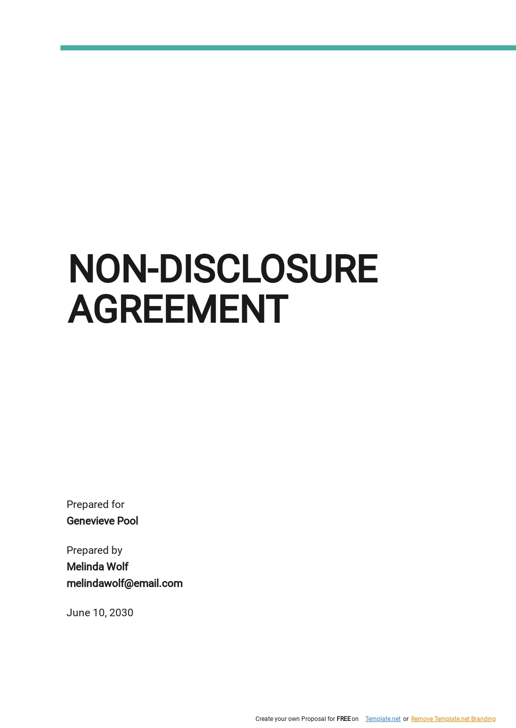 Free Non-Disclosure Agreement Template Professional Services
