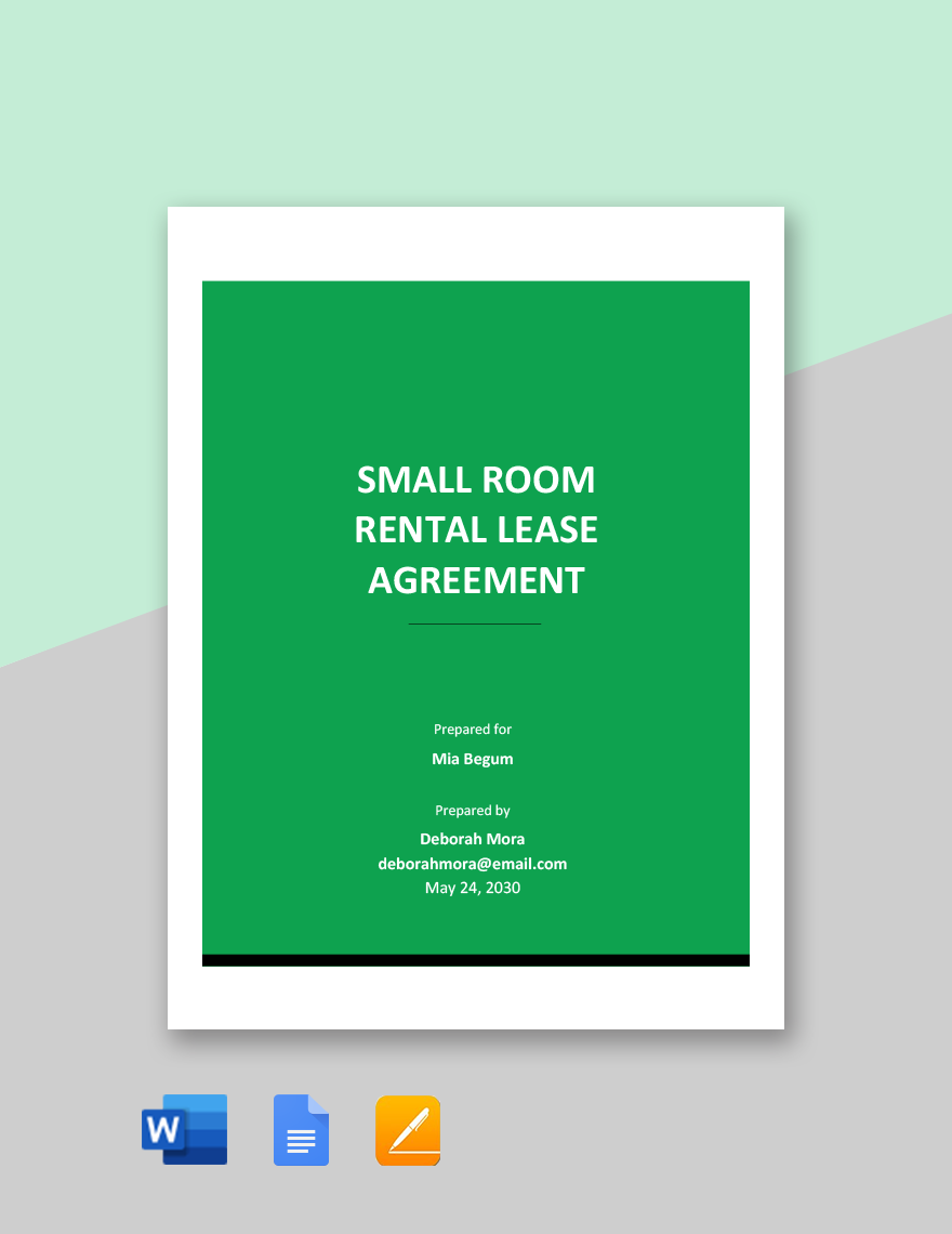 Small Room Rental Lease Agreement Template