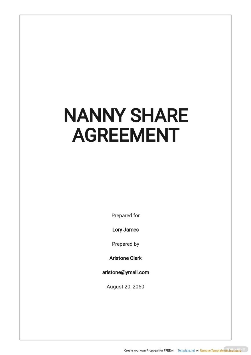 Nanny Share Agreement Template
