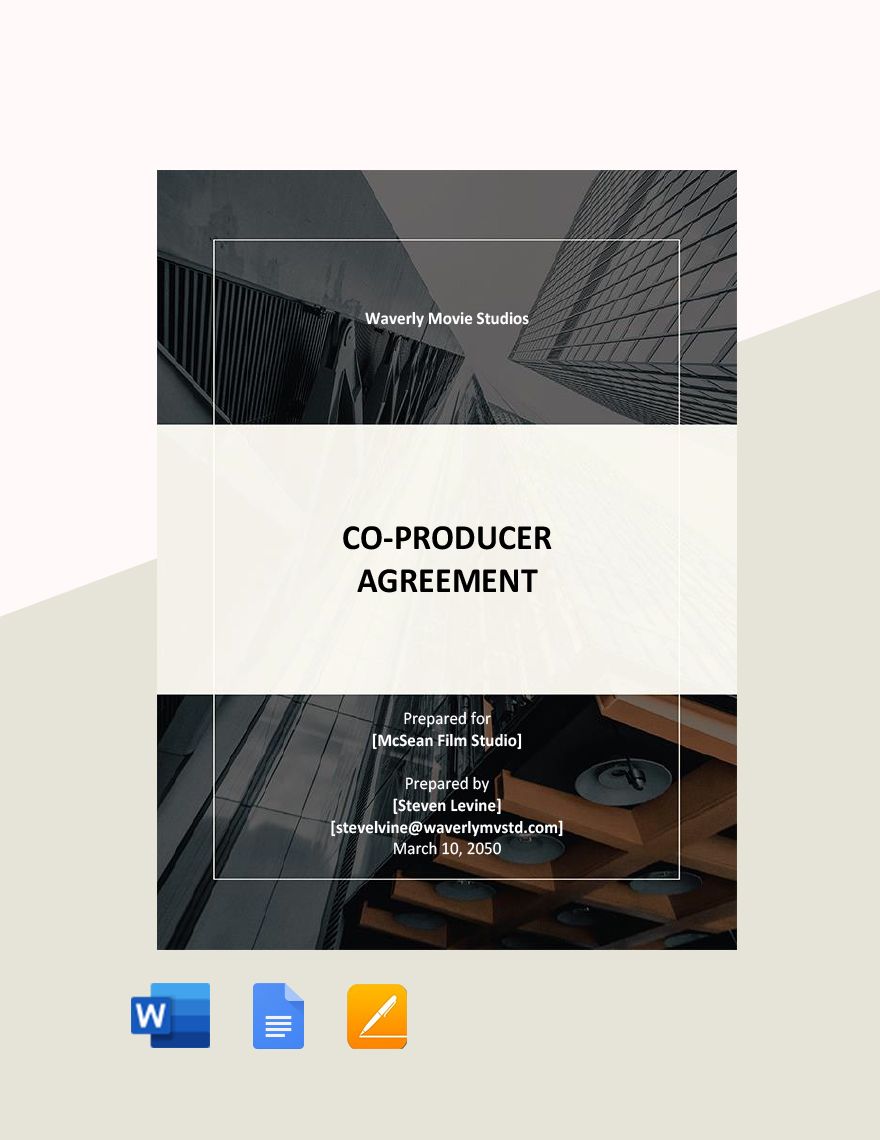 Co Producer Agreement Template