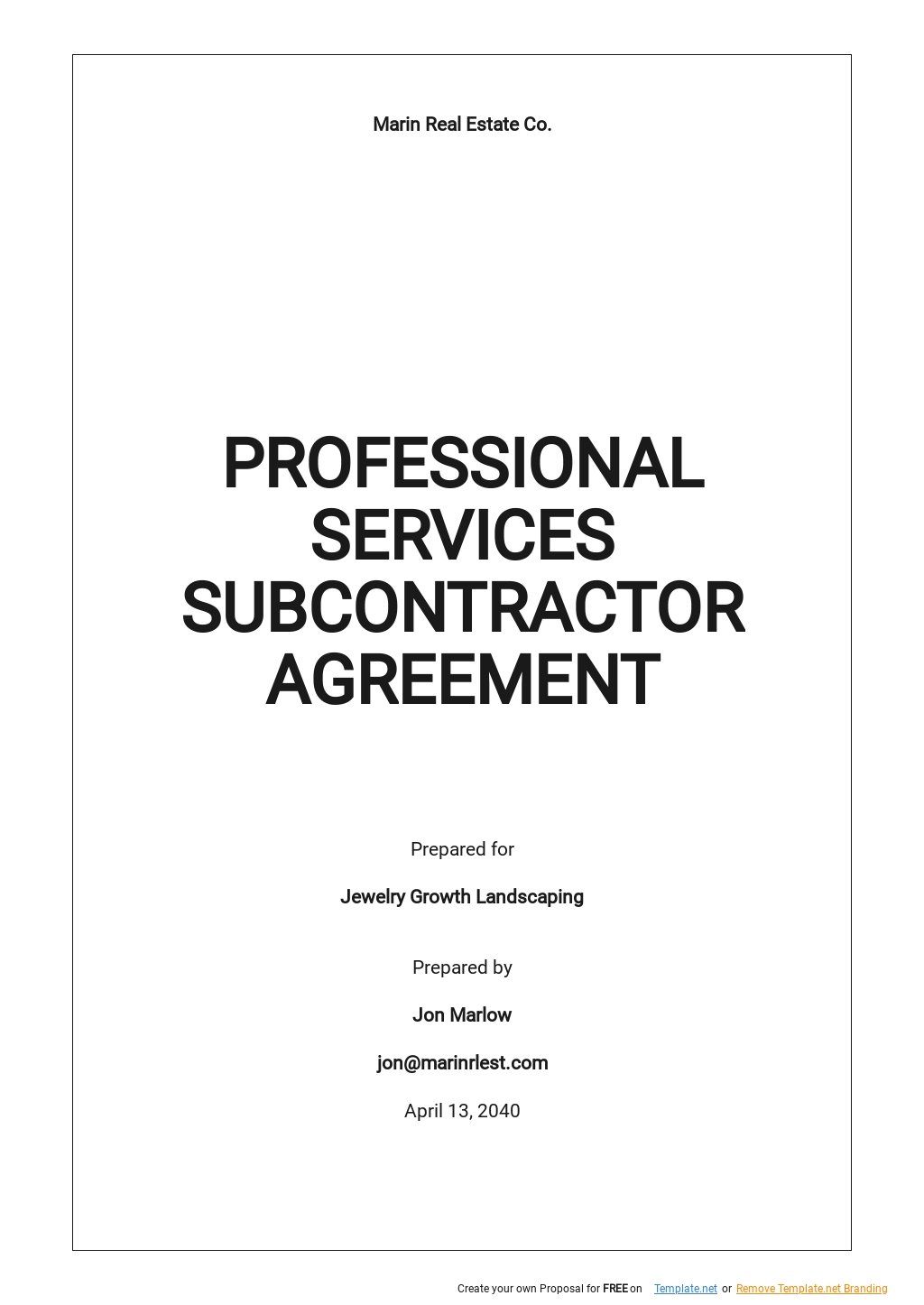 Professional Services Subcontractor Agreement Template.jpe