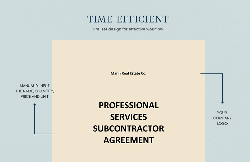Professional Services Subcontractor Agreement Template
