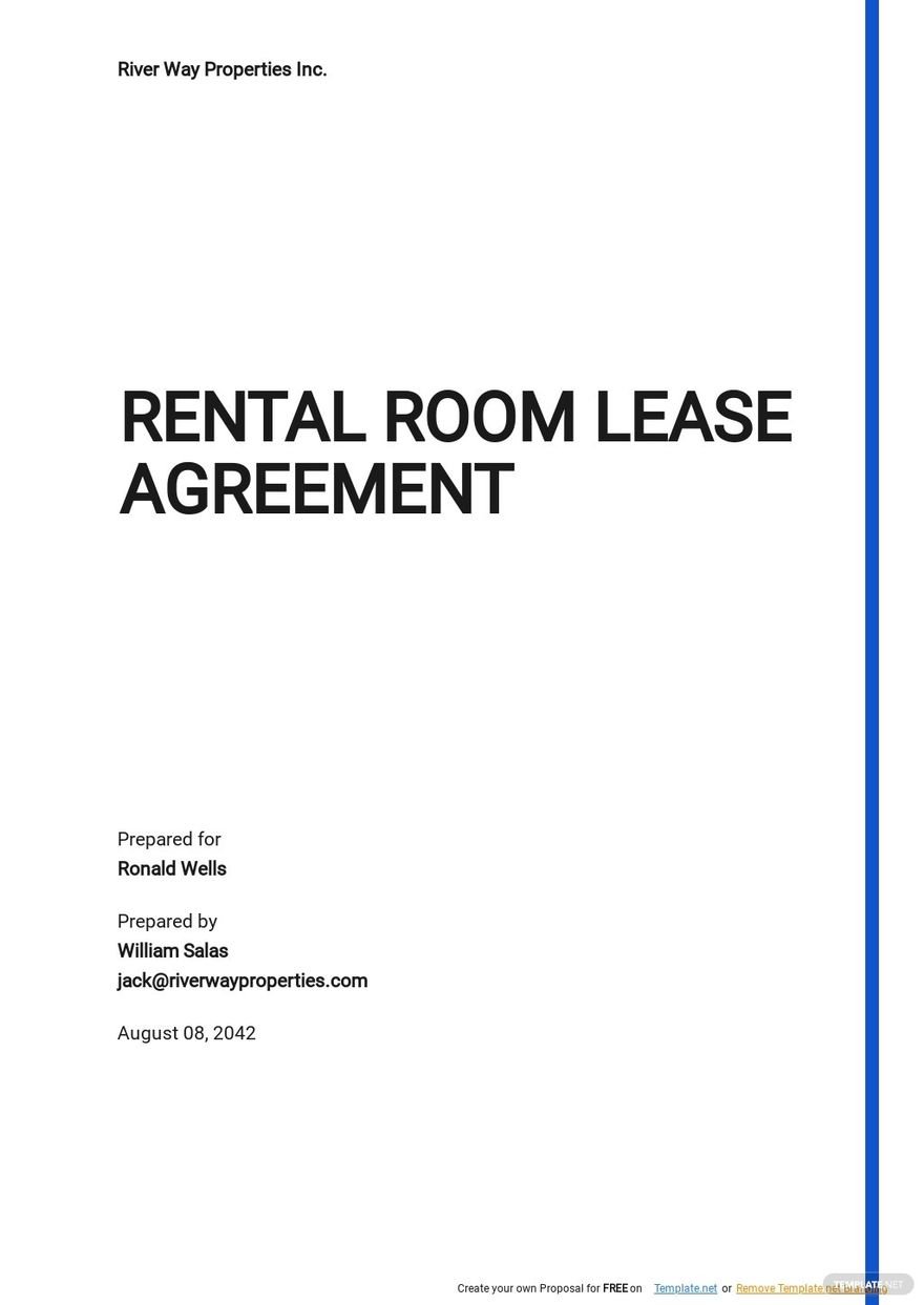 Rental Room Lease Agreement Template Google Docs, Word, Apple Pages