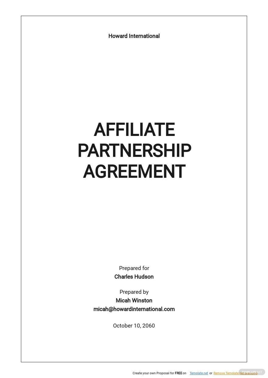 Affiliate Partnership Agreement Template 