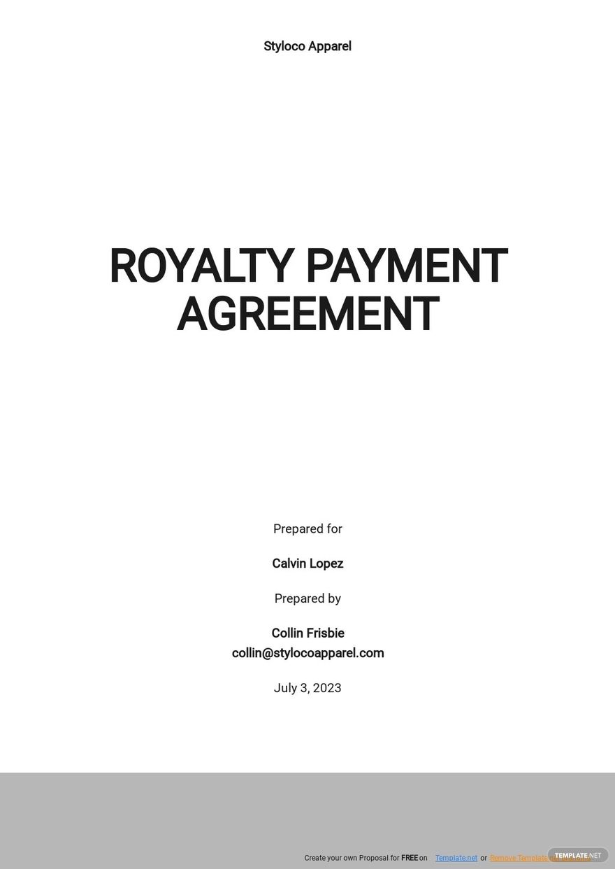 Royalty Payment Agreement Template Google Docs Word Apple Pages Royalty Payment Agreement Template Google Docs Word Apple Pages
