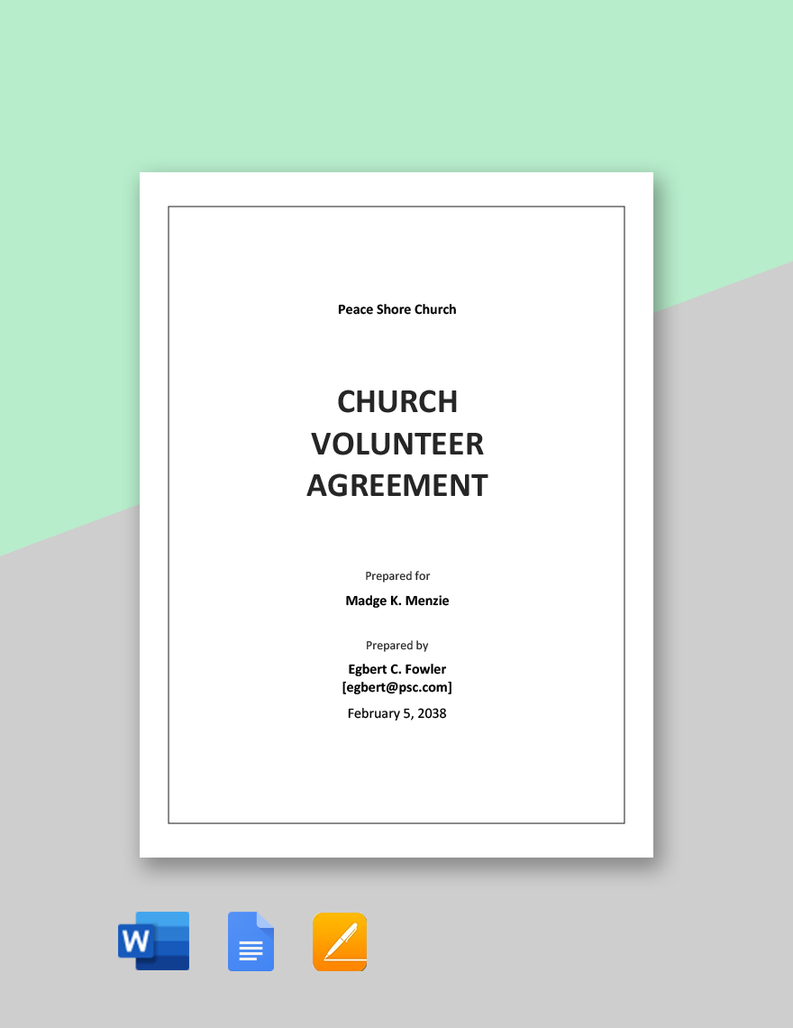 Church Volunteer Agreement Template