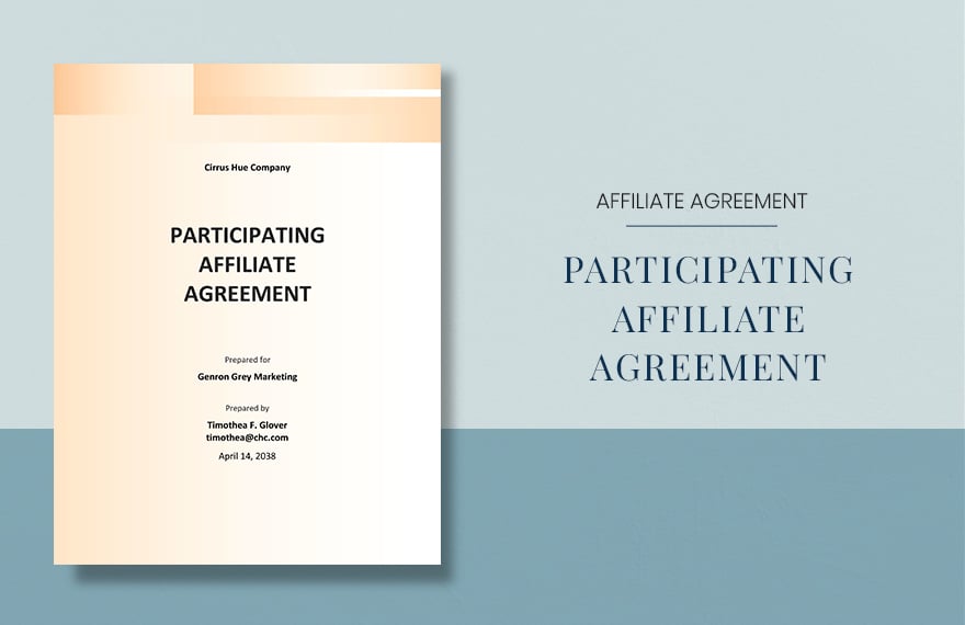 Participating Affiliate Agreement Template