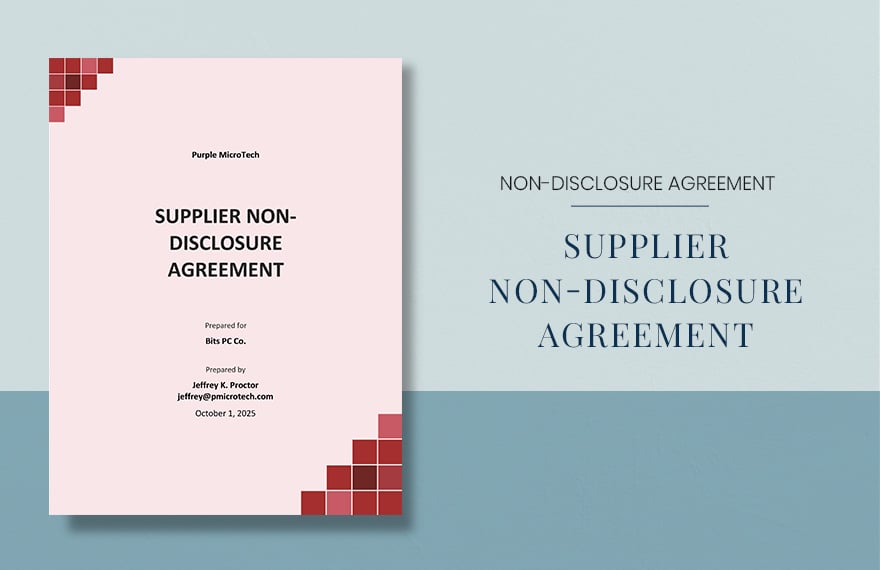 Supplier Non-Disclosure Agreement Template
