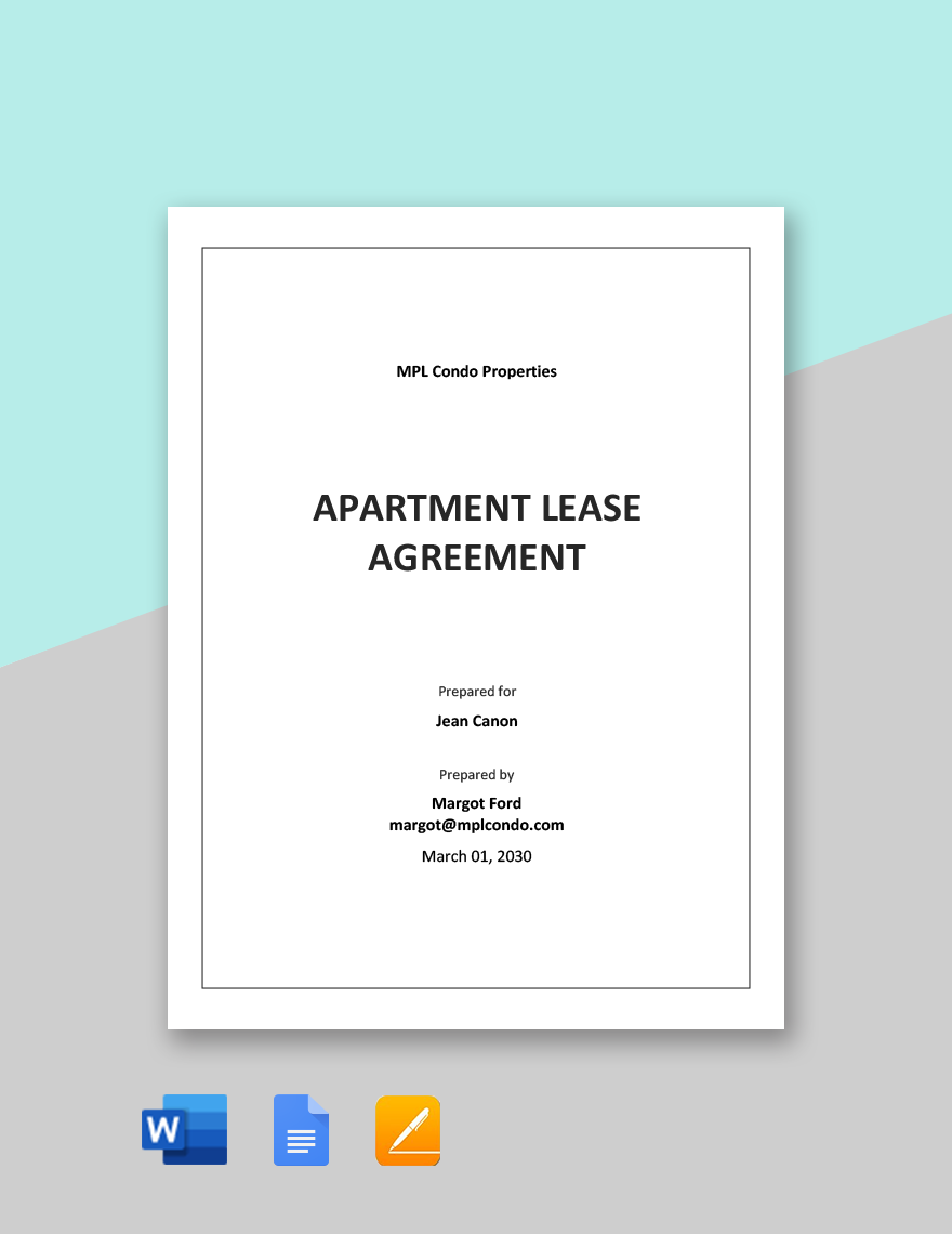 Blank Apartment Lease Agreement Template