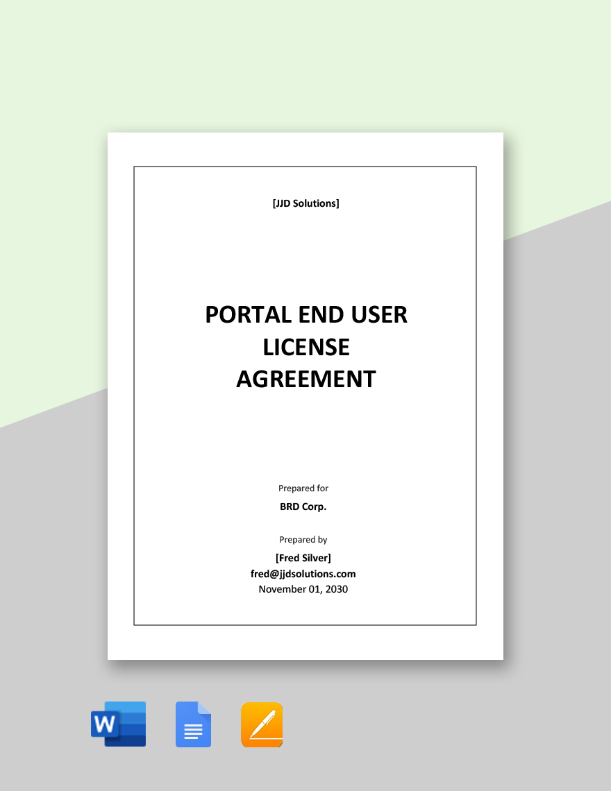 Portal End User License Agreement Template