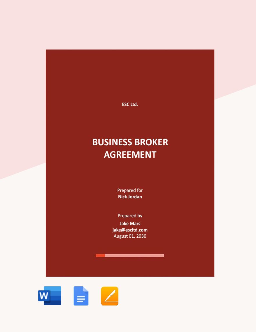 Business Broker Agreement Template