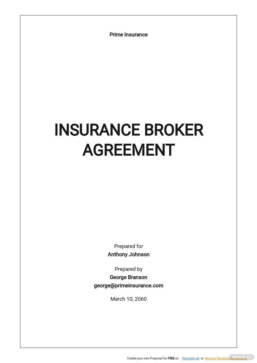 Insurance Broker Agreement Template Google Docs, Word, Apple Pages
