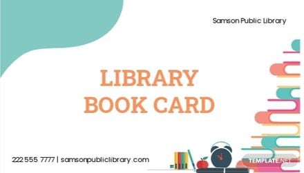 Library Book Card Template