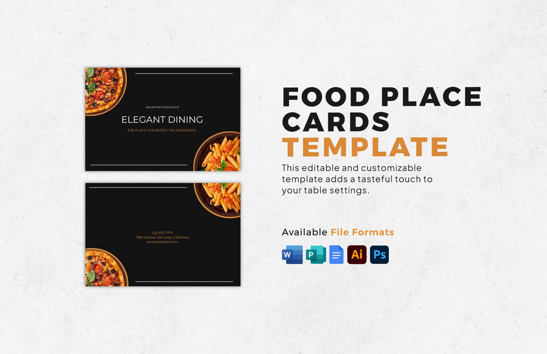 Food Place Cards Template